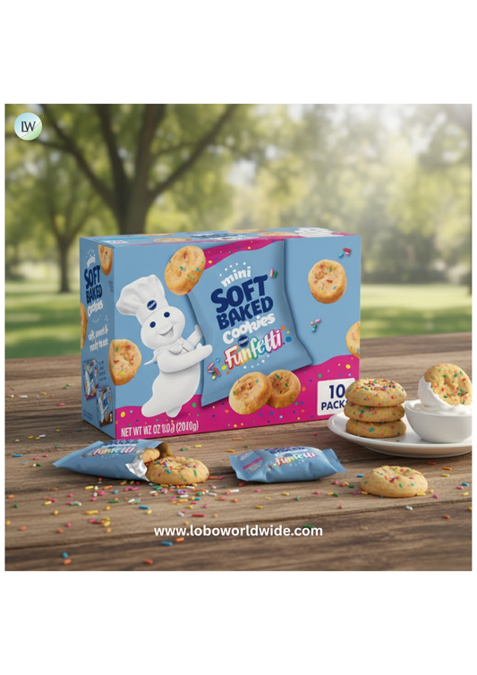 Pillsbury Mini Soft Baked Cookies, Funfetti, Snack Bags, 10 ct
