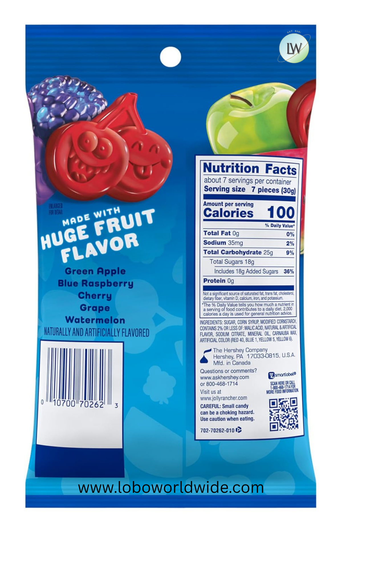 JOLLY RANCHER Gummies Assorted Fruit Flavored Candy Bag(Various Sizes)
