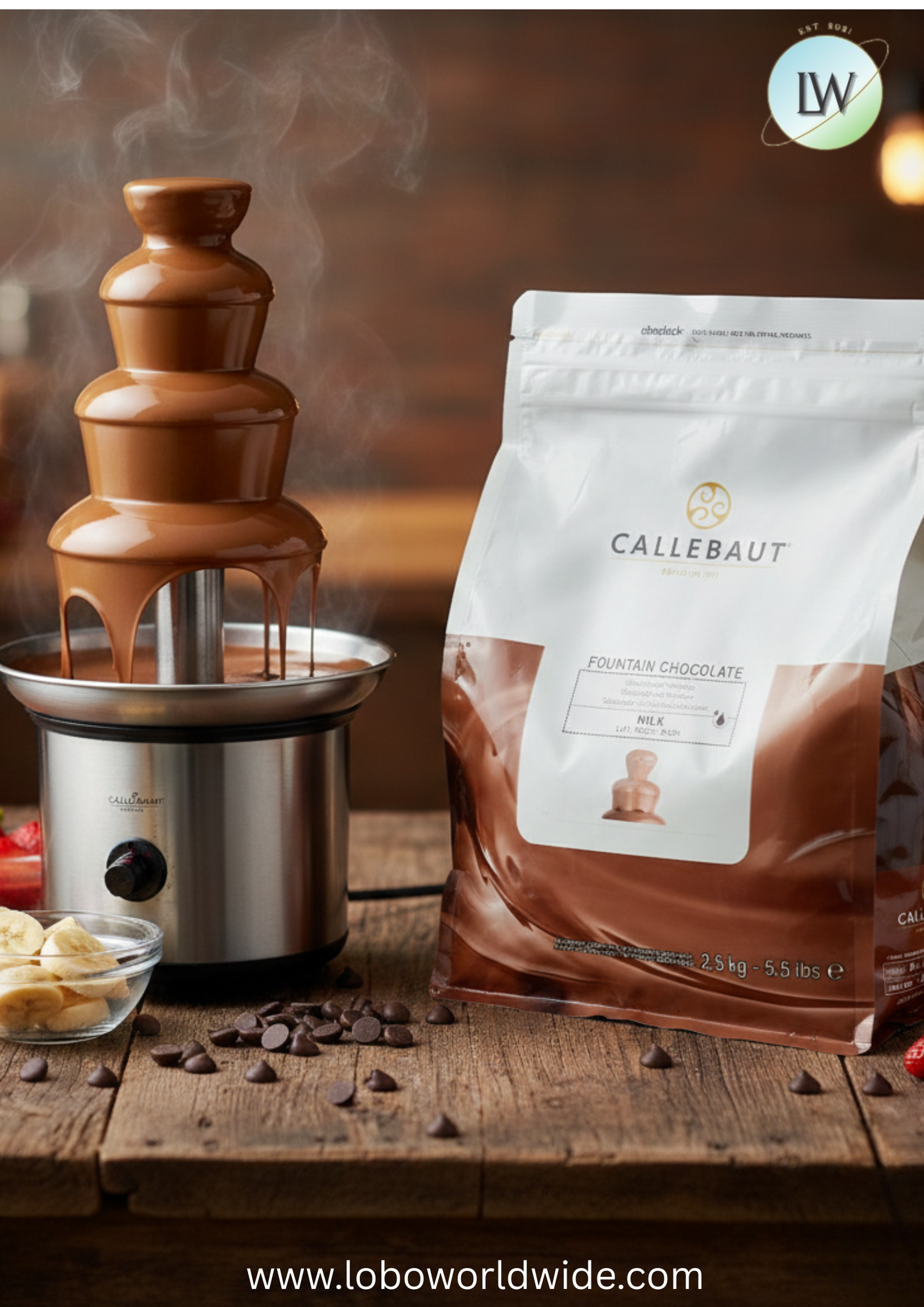 Callebaut N823 Milk Chocolate Callets for Fountains 5.5 lb.