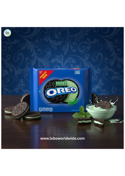 OREO Mint Creme Chocolate Sandwich Cookies, Party Size, 24.95 oz