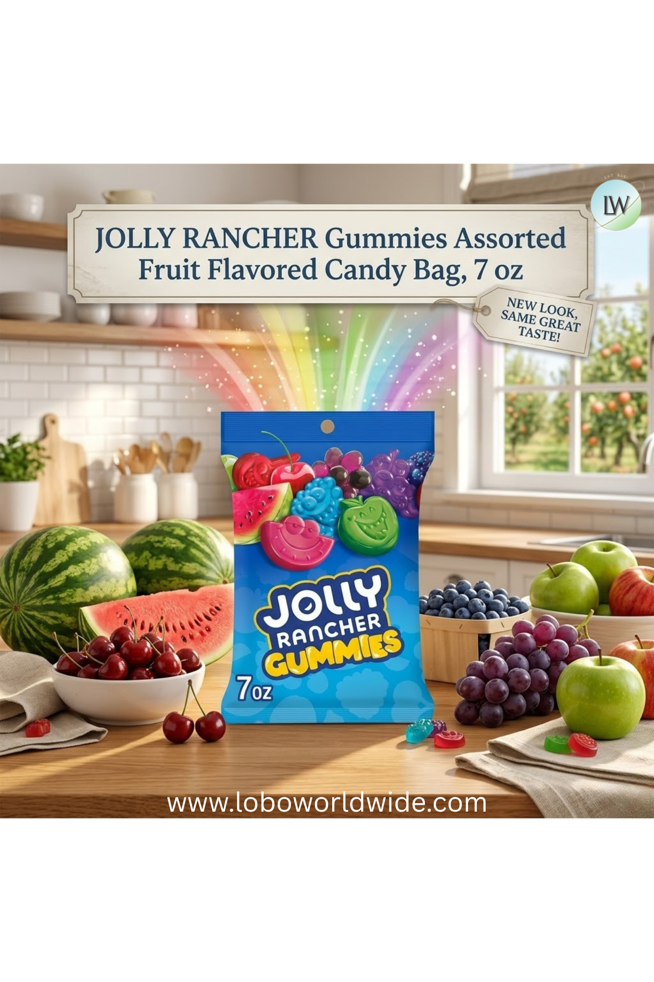 JOLLY RANCHER Gummies Assorted Fruit Flavored Candy Bag(Various Sizes)