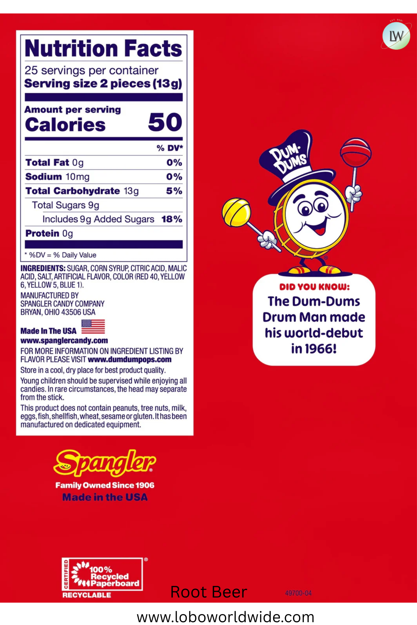 Dum Dums Lollipops, 50 ct.