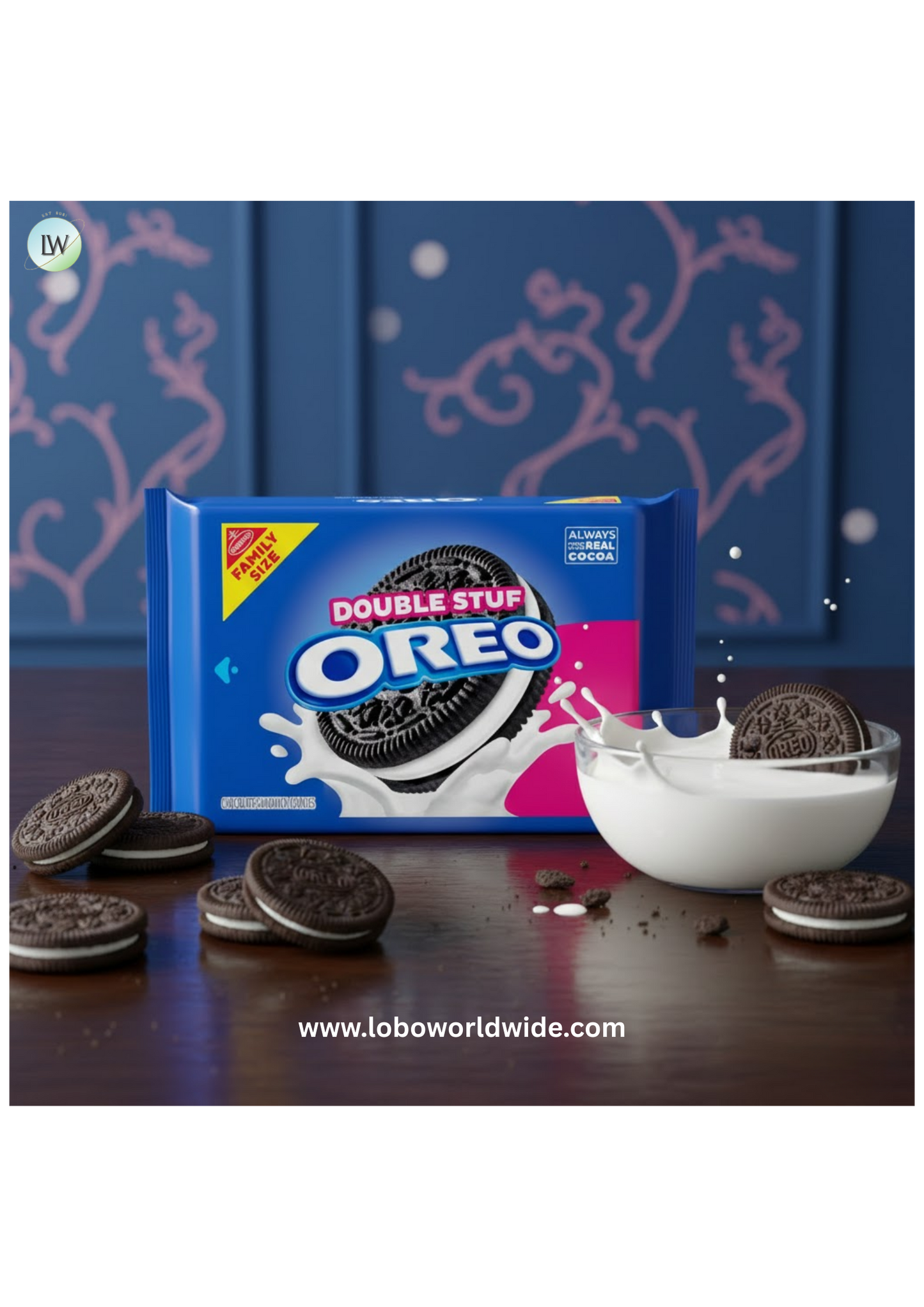 OREO Double Stuf Chocolate Sandwich Cookies, Family Size, 18.71 oz