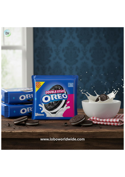 (3 pack) OREO Double Stuf Chocolate Sandwich Cookies, Family Size, 18.71 oz
