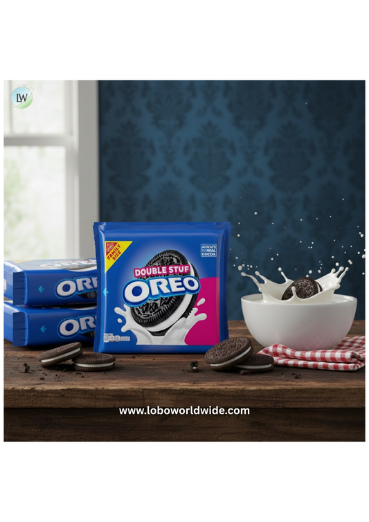 (3 pack) OREO Double Stuf Chocolate Sandwich Cookies, Family Size, 18.71 oz