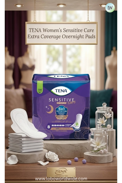 TENA Sensitive Care Extra Coverage Overnight Pads
