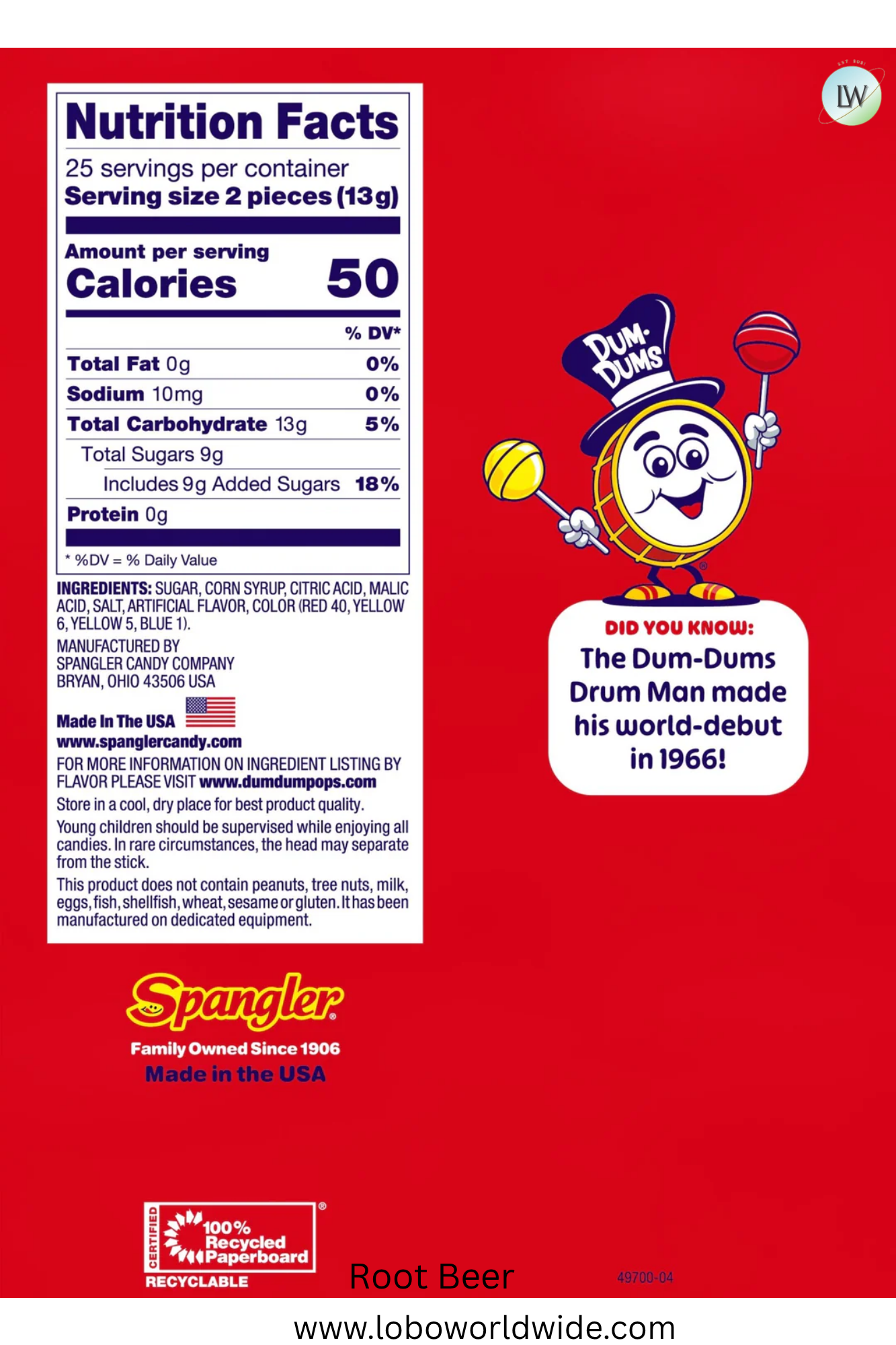 Dum Dums Lollipops, 50 ct.