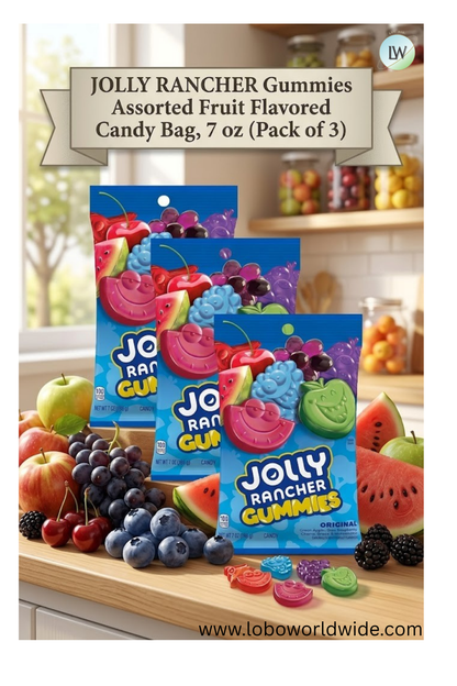 JOLLY RANCHER Gummies Assorted Fruit Flavored Candy Bag(Various Sizes)