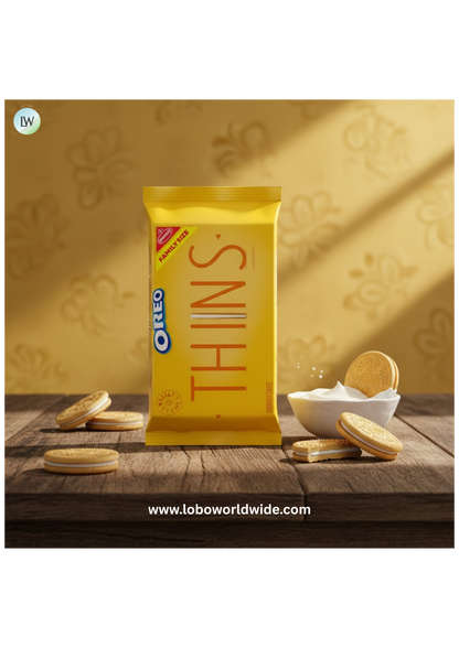 OREO Thins Golden Crunchy Sandwich Cookies, Baked, Family Size, 11.78 oz Shelf Stable Plastic Tray