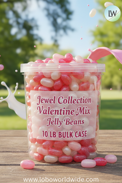Jewel Collection Valentine Mix Jelly Beans Mix - 10 lb Bulk Case