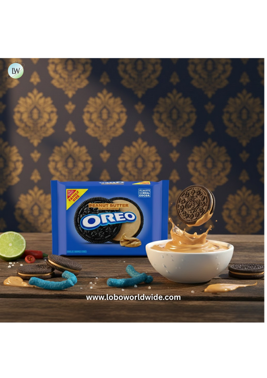 OREO Peanut Butter Creme Chocolate Sandwich Cookies, Family Size, 17 oz