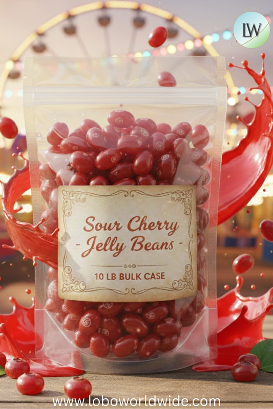Sour Cherry Jelly Beans - 10 lbs bulk
