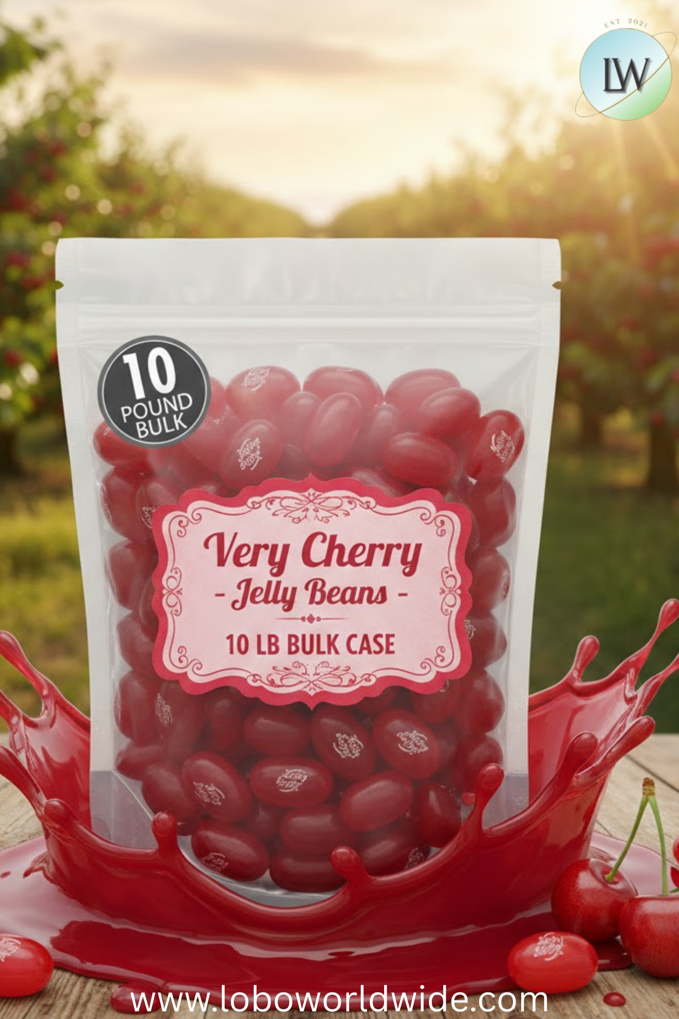 Very Cherry Jelly Beans - 10 lbs bulk