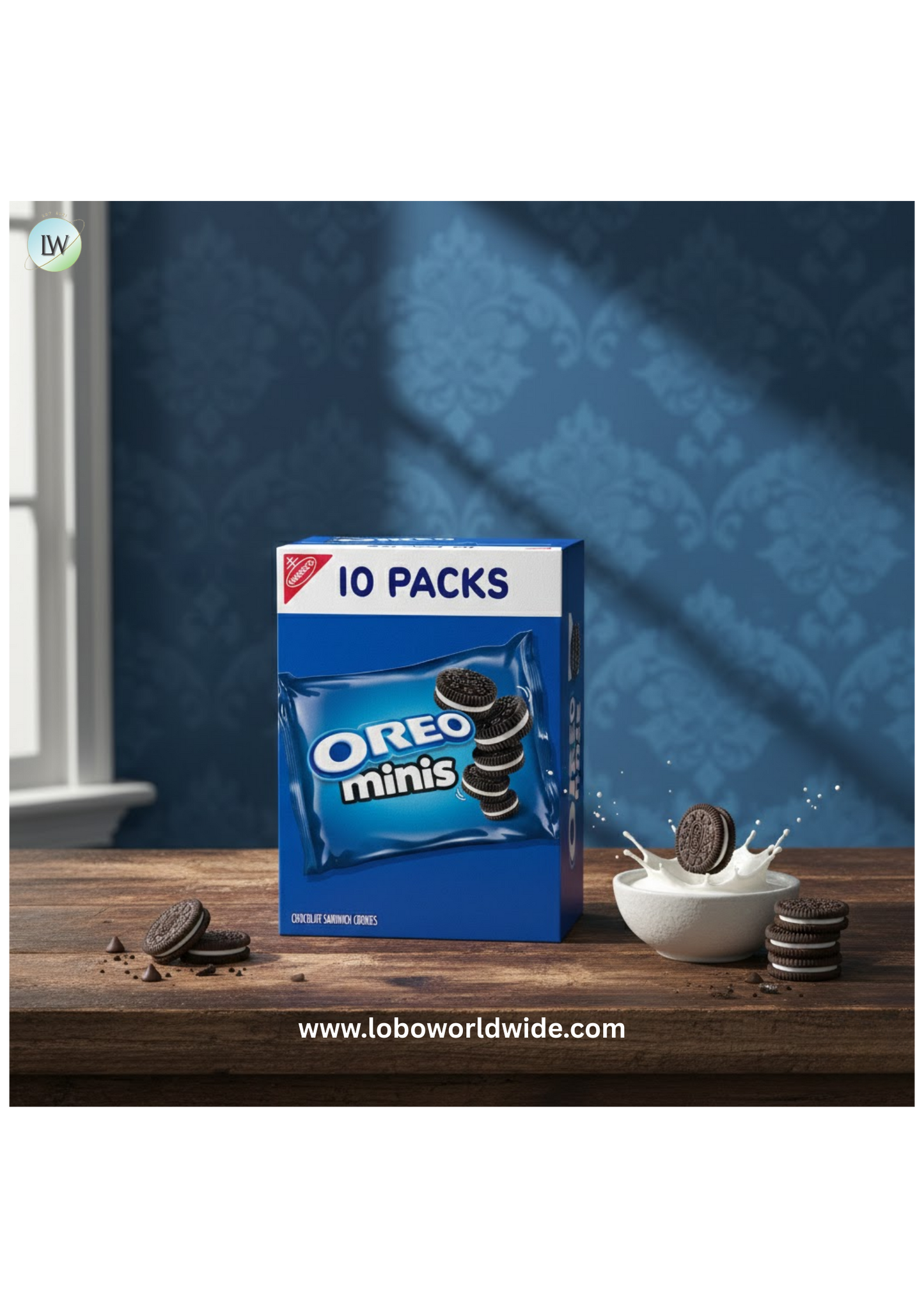 OREO Mini Crunchy Chocolate Sandwich Cookies, Baked, 10- 1 oz Packs,Shelf Stable Cardboard Box