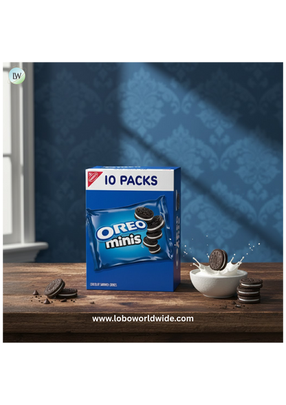 OREO Mini Crunchy Chocolate Sandwich Cookies, Baked, 10- 1 oz Packs,Shelf Stable Cardboard Box