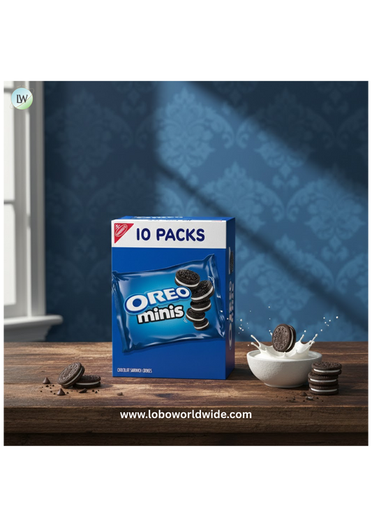 OREO Mini Crunchy Chocolate Sandwich Cookies, Baked, 10- 1 oz Packs,Shelf Stable Cardboard Box