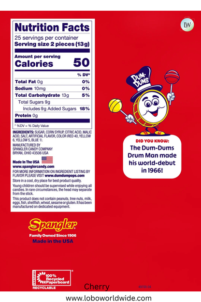Dum Dums Lollipops, 50 ct.