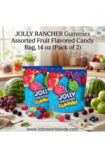 JOLLY RANCHER Gummies Assorted Fruit Flavored Candy Bag(Various Sizes)