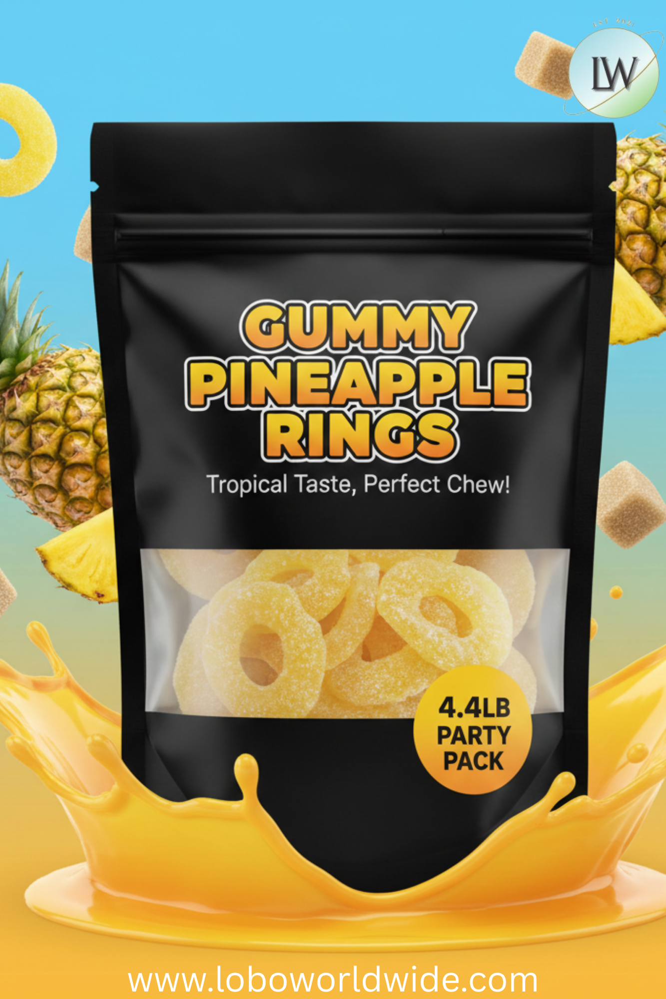 Gummy Pineapple Rings (Various Sizes)