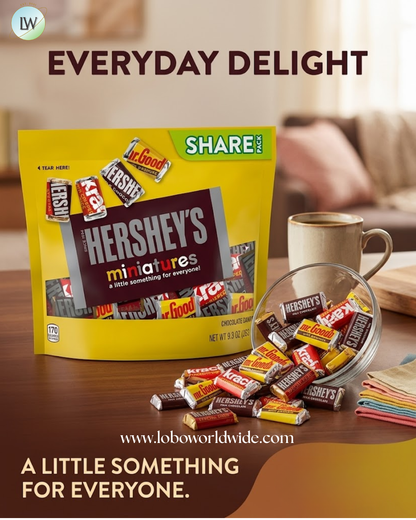 Hershey's Miniatures Assorted Chocolate Candy, Share Pack 9.3 oz