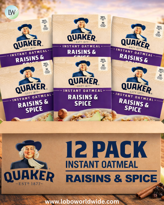 (12 pack) Quaker Instant Oatmeal Raisin Spice 12.1 Oz Box
