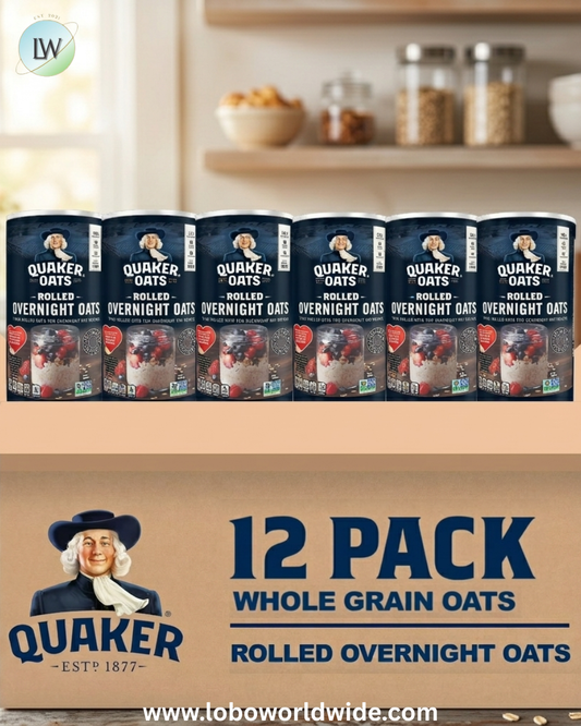 (12 pack) Quaker, Rolled Overnight Oats, Oatmeal, 19 oz