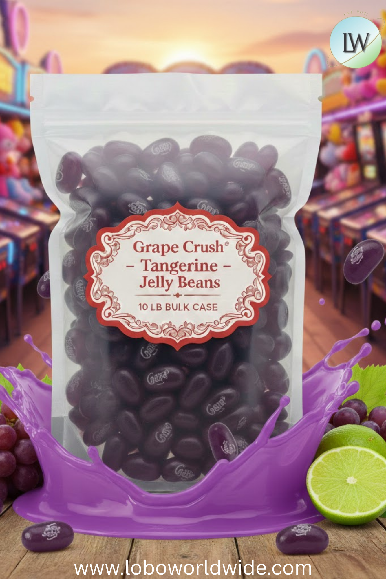 Grape Crush® Jelly Beans - 10 lbs bulk