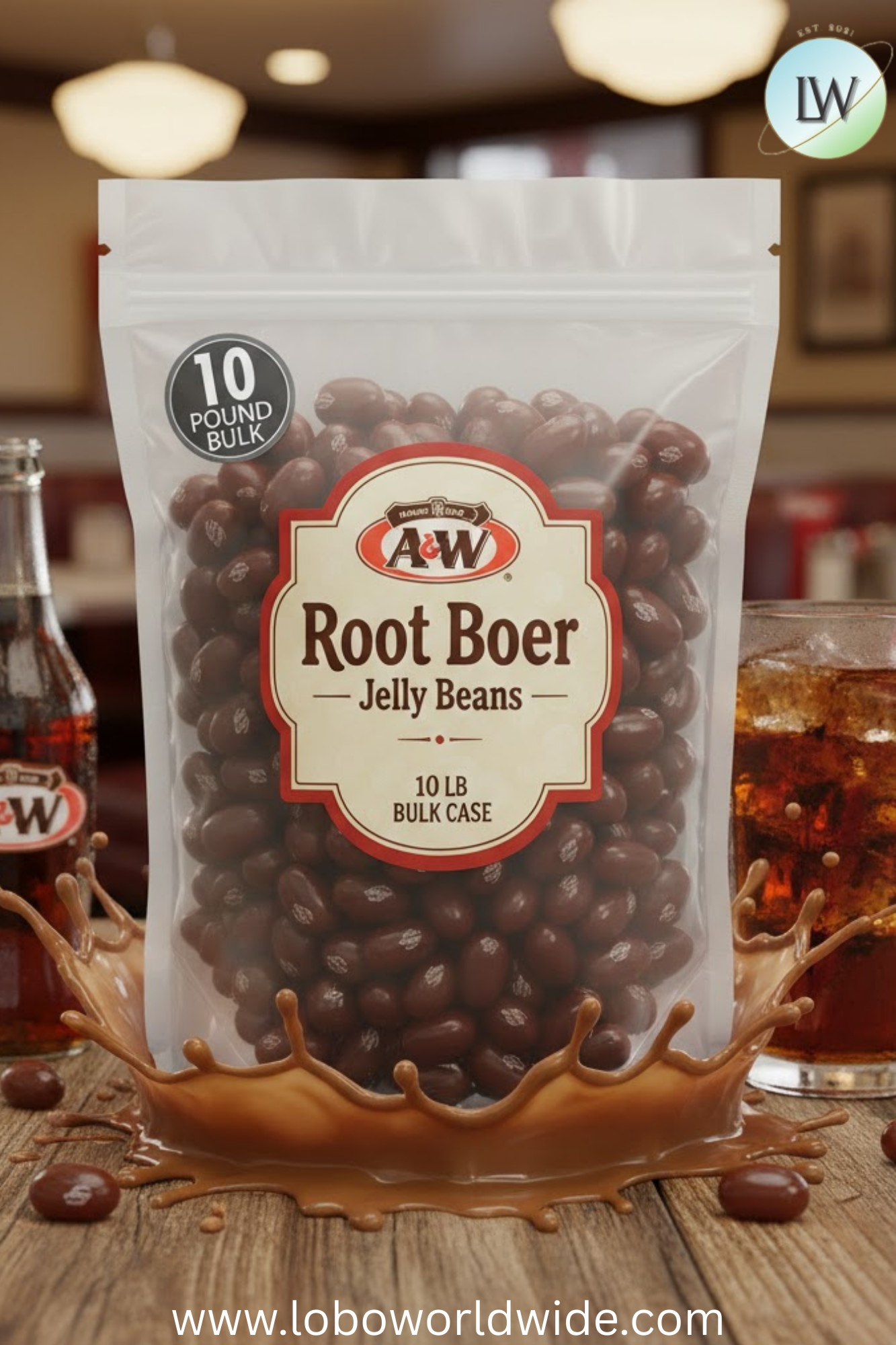A&W® Root Beer Jelly Beans - 10 lbs bulk