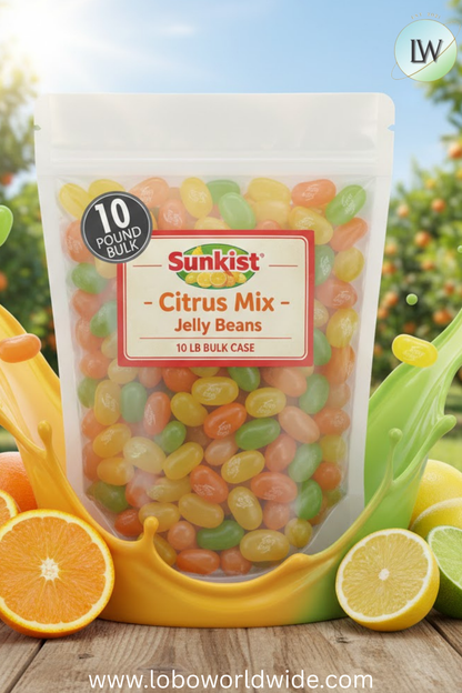 Sunkist® Citrus Mix Jelly Beans - 10 lbs bulk