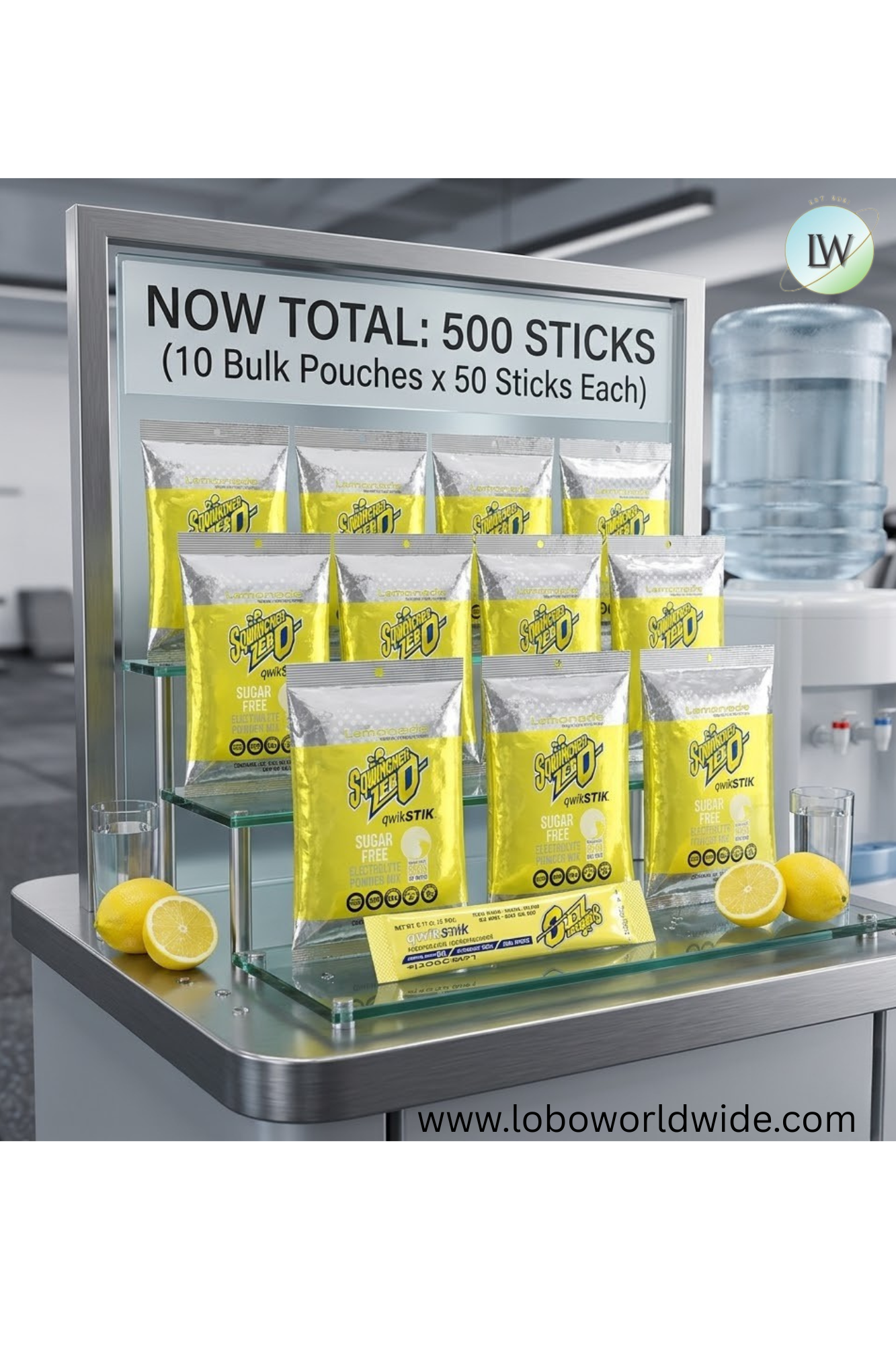 Sqwincher Qwik Stik ZERO Sugar, 0.11 oz, Pack, Yields 20 oz,500pk(Various Flavours)