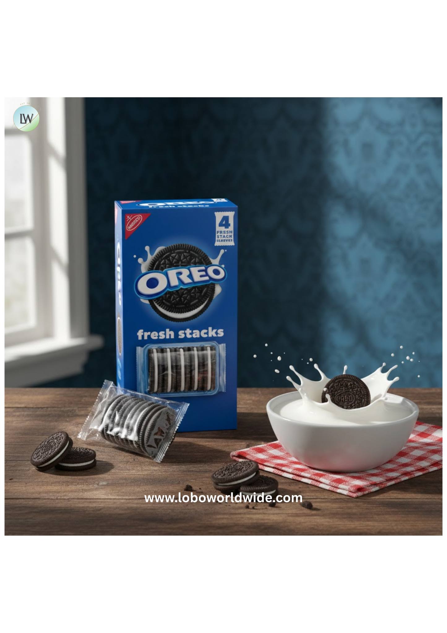 OREO Fresh Stacks Chocolate Sandwich Cookies, Travel Snacks, 8.05 oz (4 Multi Snack Packs)