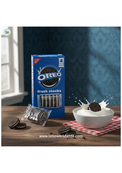 OREO Fresh Stacks Chocolate Sandwich Cookies, Travel Snacks, 8.05 oz (4 Multi Snack Packs)