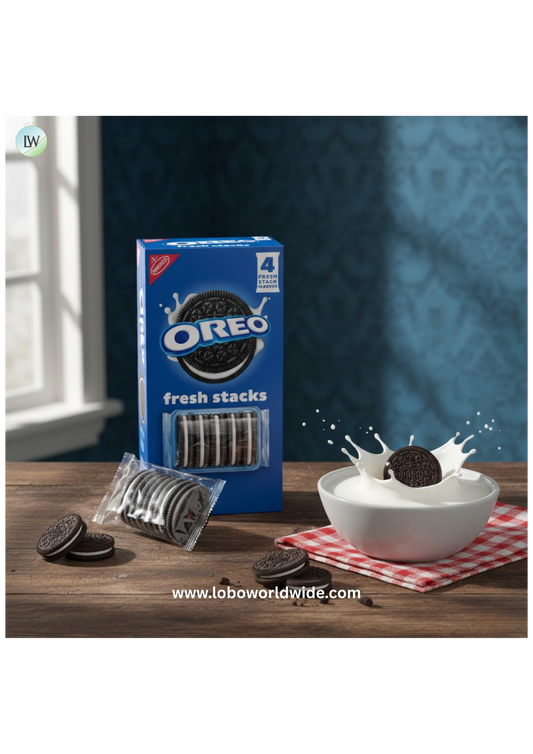 OREO Fresh Stacks Chocolate Sandwich Cookies, Travel Snacks, 8.05 oz (4 Multi Snack Packs)