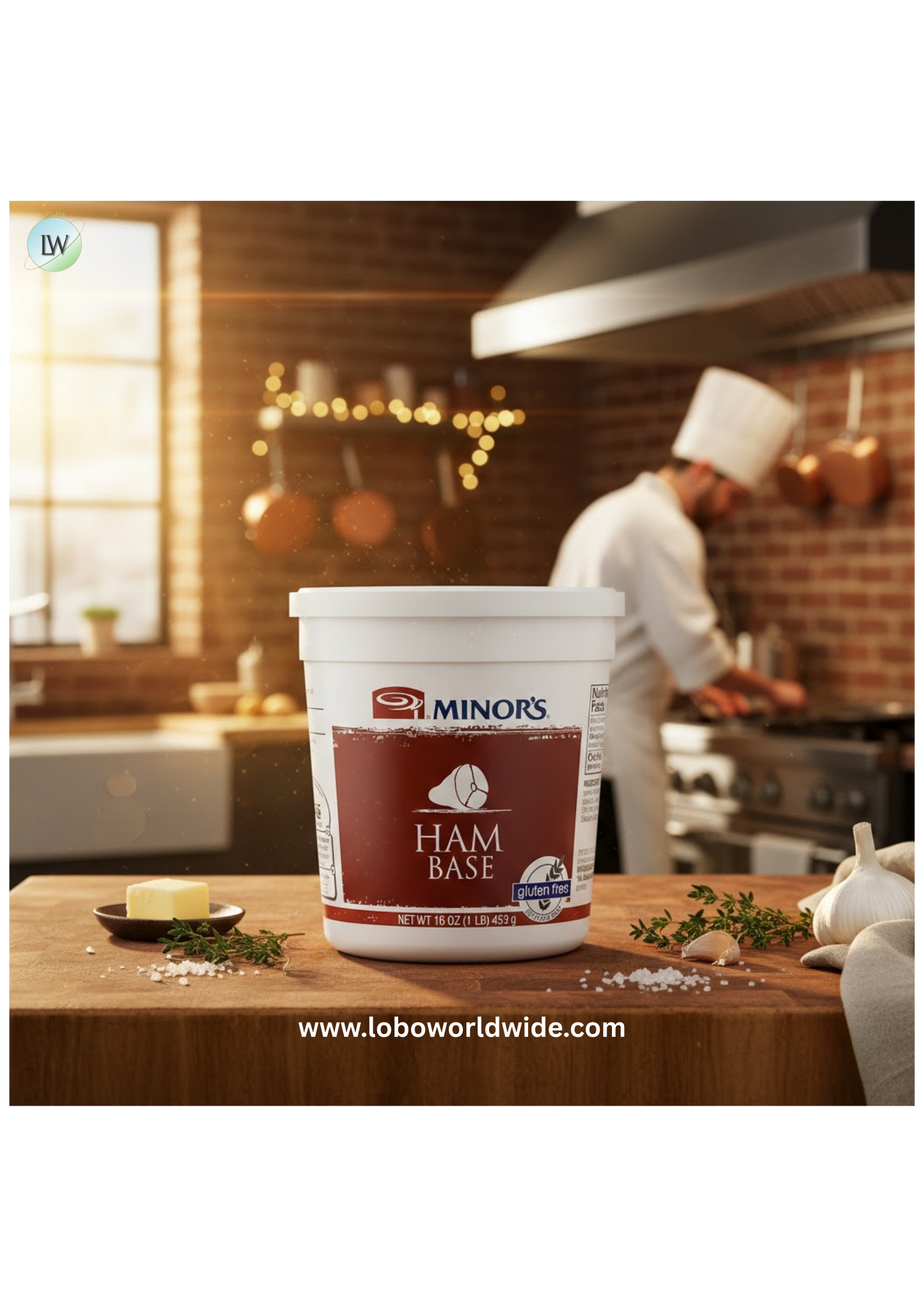 Minor's 1 lb. Gluten-Free Ham Base - 6/Case