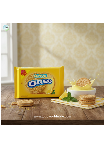 OREO Lemon Creme Sandwich Cookies, Family Size, 18.71 oz