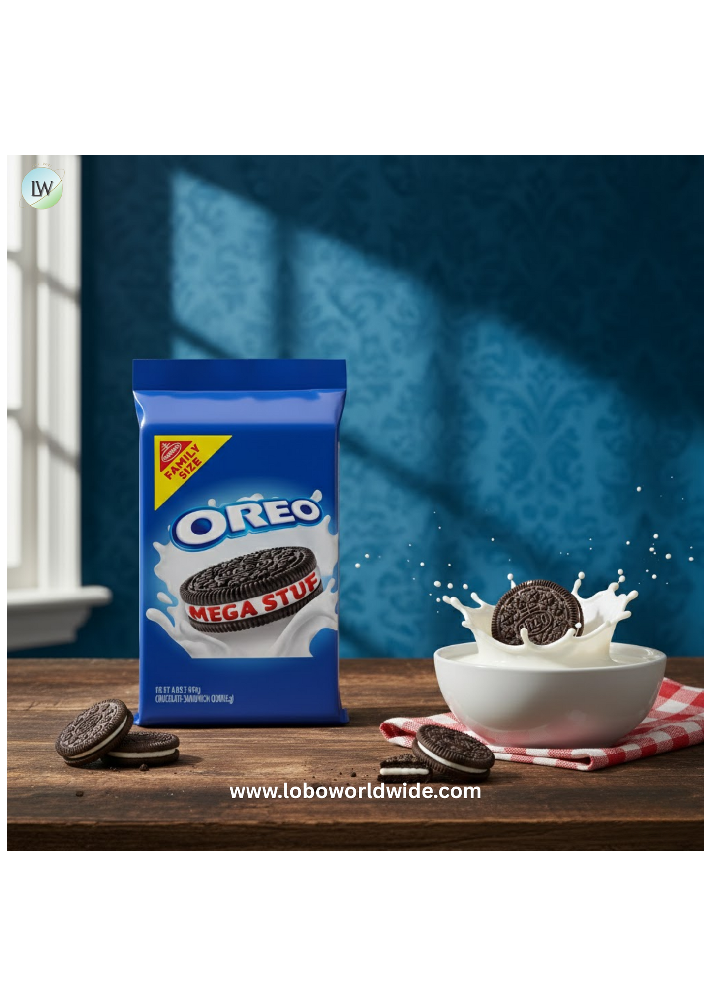 (4 pack) OREO Mega Stuf Chocolate Sandwich Cookies, Family Size, 17.6 oz