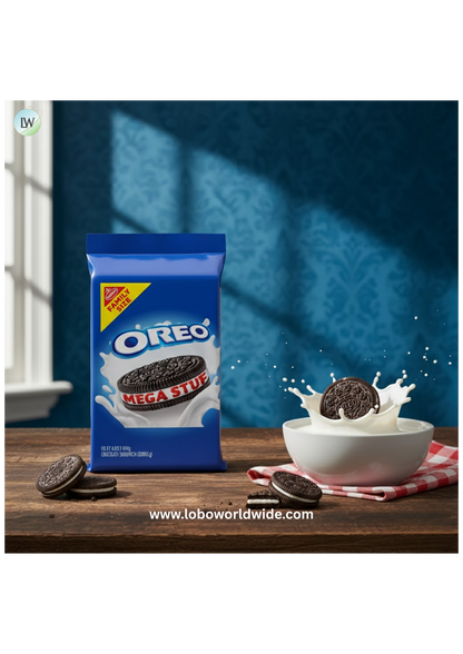 (4 pack) OREO Mega Stuf Chocolate Sandwich Cookies, Family Size, 17.6 oz