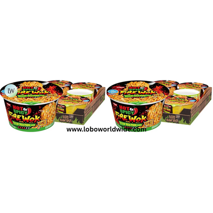 Nissin Hot & Spicy Fire Wok, Sizzlin' Rich Pork, 4.37 Ounce