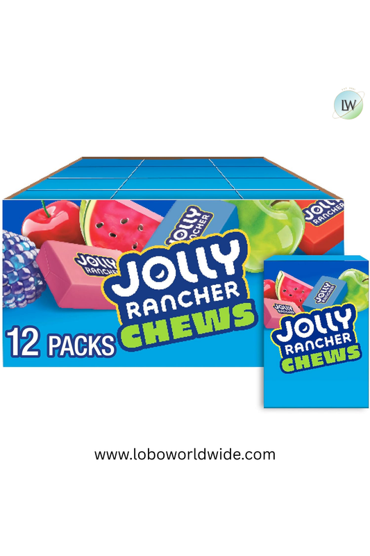 JOLLY RANCHER Chews Assorted Fruit Flavored Candy Box, 2.06 oz (12 Count)