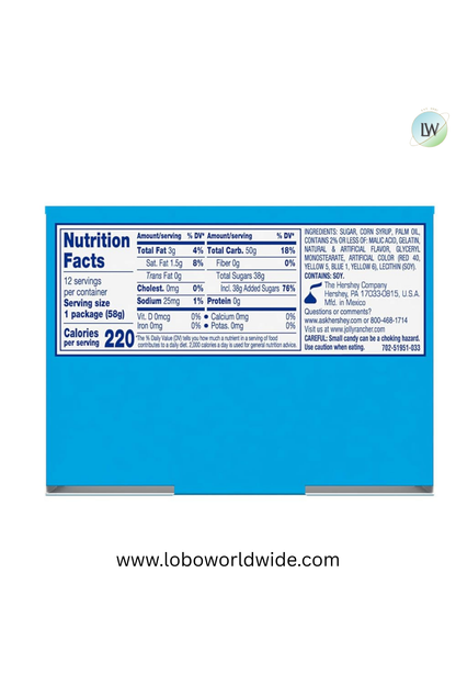 JOLLY RANCHER Chews Assorted Fruit Flavored Candy Box, 2.06 oz (12 Count)