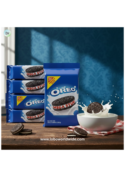 (4 pack) OREO Mega Stuf Chocolate Sandwich Cookies, Family Size, 17.6 oz