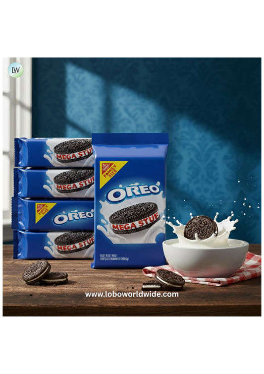 (4 pack) OREO Mega Stuf Chocolate Sandwich Cookies, Family Size, 17.6 oz