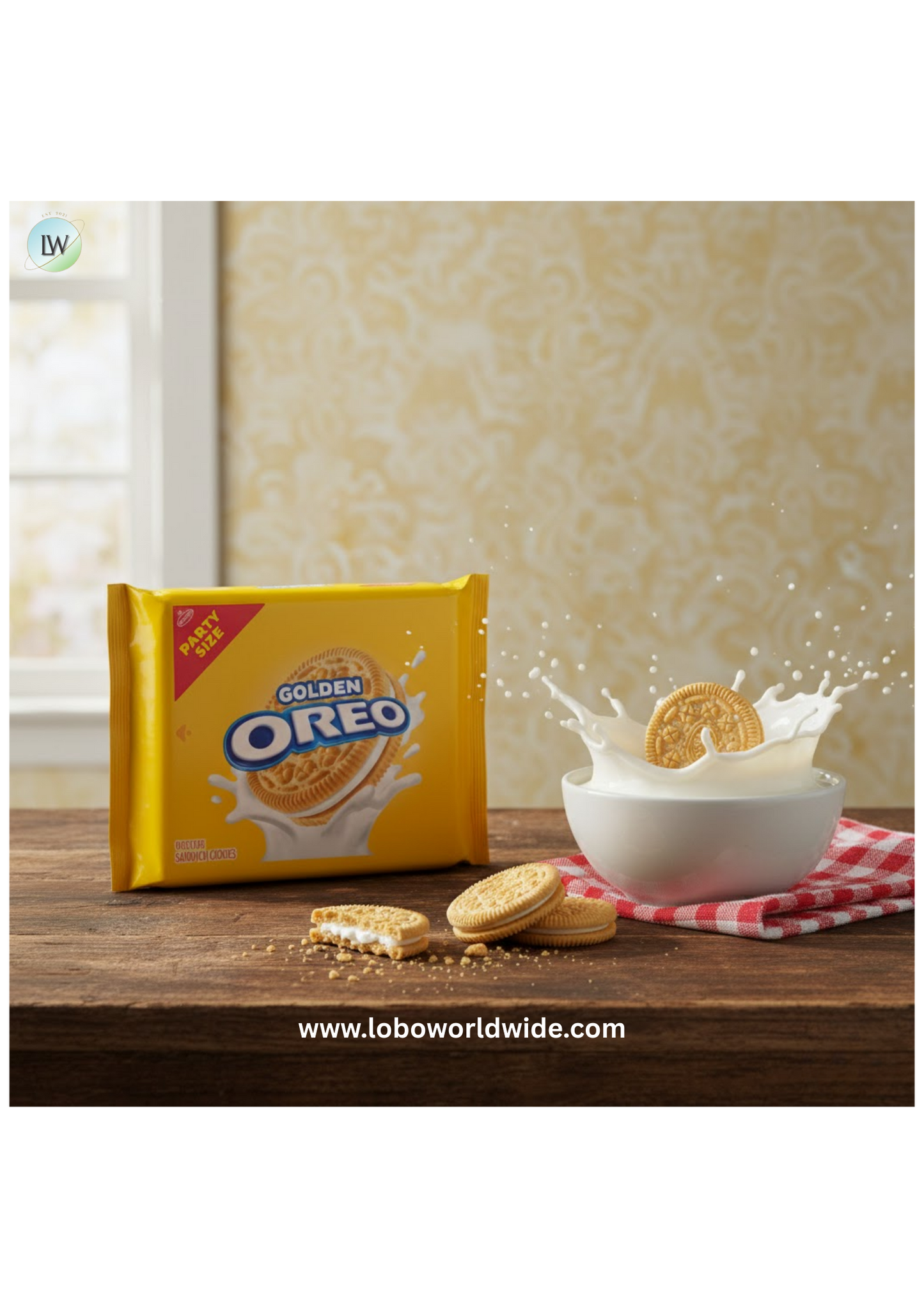 OREO Golden Sandwich Cookies, Party Size, 24.16 oz