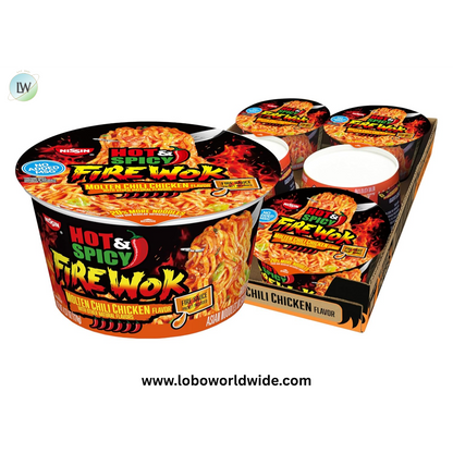 Nissin Hot & Spicy Fire Wok, Molten Chili Chicken, 4.37 Ounce (Pack of 6)