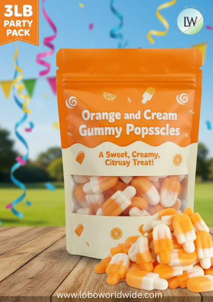 Orange and Cream Gummy Popsicles(Various Sizes)