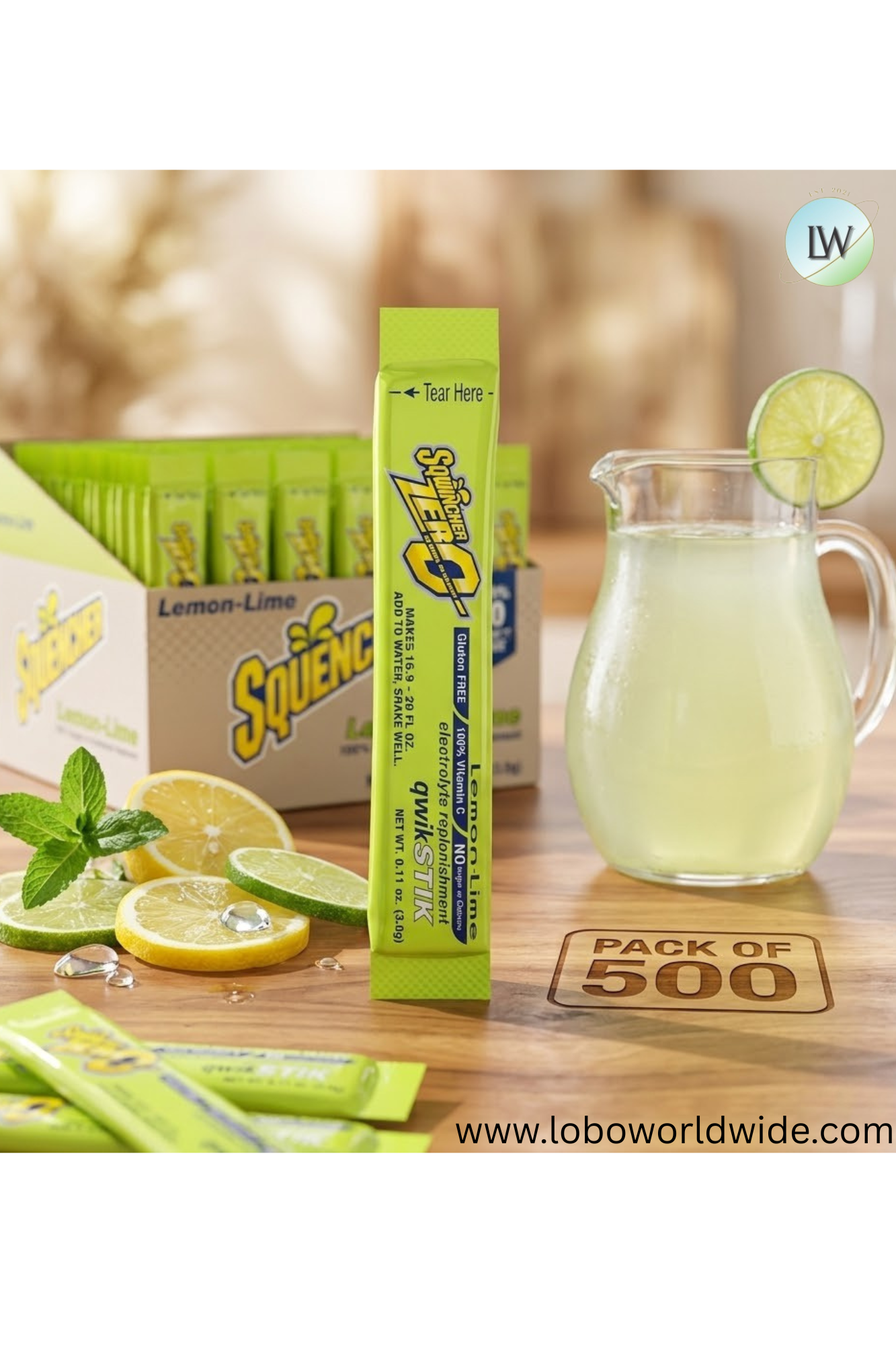 Sqwincher Qwik Stik ZERO Sugar, 0.11 oz, Pack, Yields 20 oz,500pk(Various Flavours)