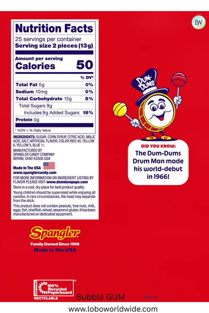 Dum Dums Lollipops, 50 ct.