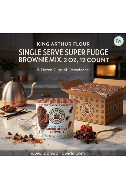 King Arthur Flour Gluten-Free Single Serve Super Fudge Brownie Mix, 2 Oz (Pack of 12)