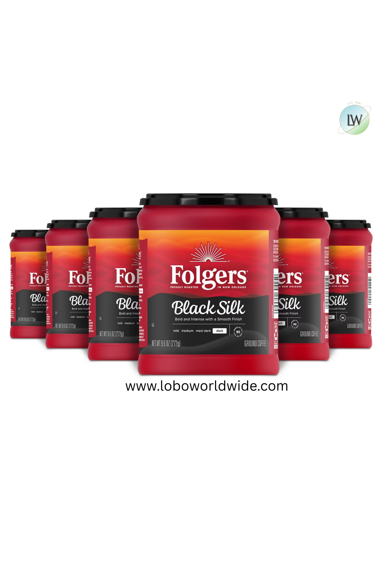 (6 pack)Folgers Ground Coffee, Medium Roast, 9.6 oz Canister