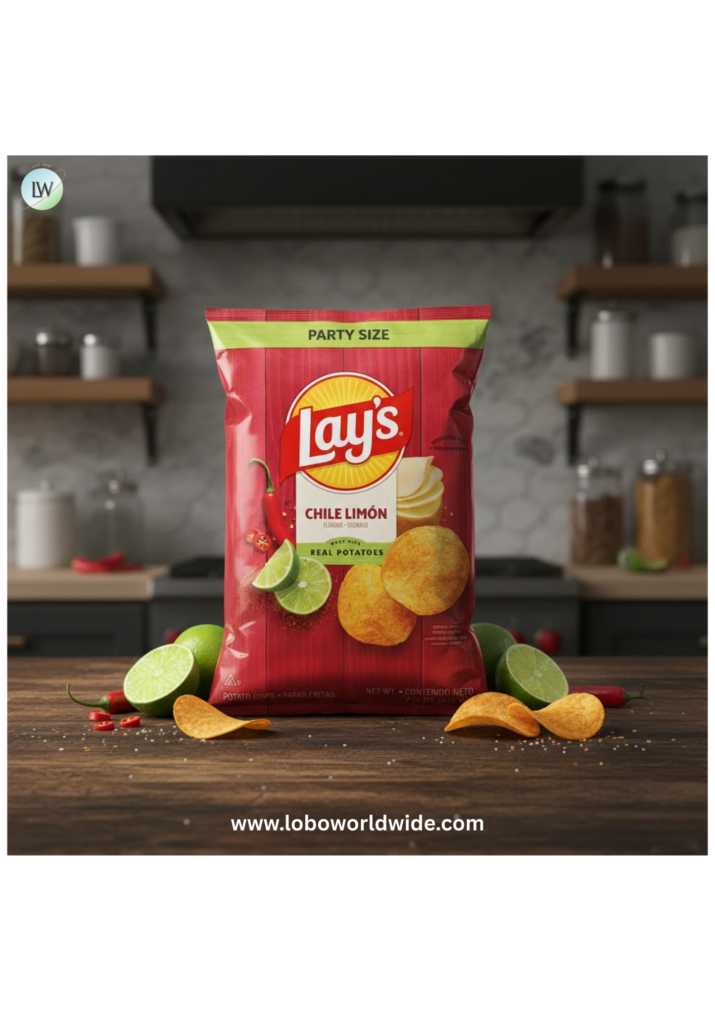 Lay's Chile Lim—n Flavored Potato Chips, 7.75 Oz.